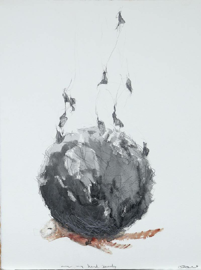 Claire Morgan, Over my dead body, 2014, aquarelle et crayon sur papier