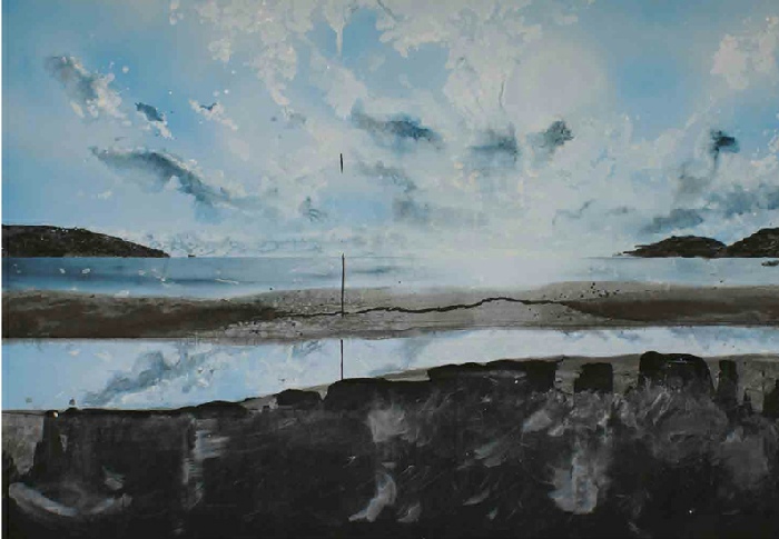 David Raffini, Après la pluie, 2007. Techniques mixtes sur toile, 184 x 235 cm. Collection FRAC Corsica © David Raffini