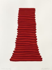 David Nash, Red Rib Column, 2017, 76 x 57 cm