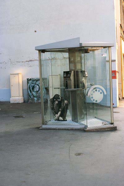 Ernest Pignon-Ernest, Cabine téléphonique, 1996