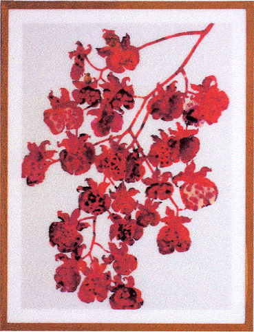 Stefan Sehler, Red Flowers, 2005. Huile et émail sous Plexiglas, 210 x 158 cm. Collection Mamac Nice © Stefan Sehler - Photo Gunter Lepkowsky